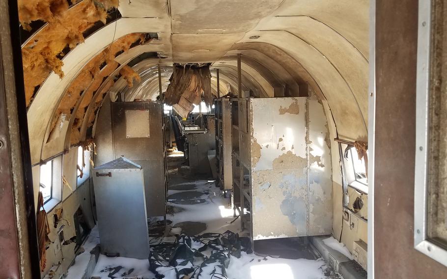 Gino Lucci and his son Giacinto gutted the inside of the World War II-era R4D that they bought in 2019, and turned it into a motor home. Most of the items inside the airplane-turned-RV were taken from other aircraft.