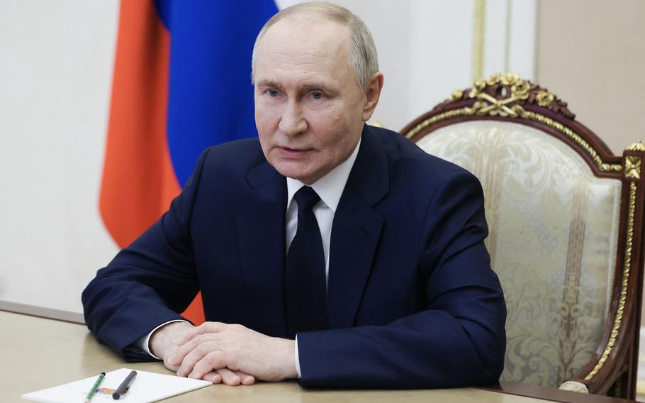A photo of Russian President Vladimir Putin.