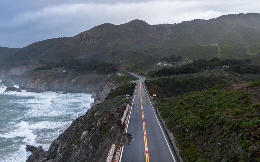 After days of heavy rainfall, hail and powerful winds over the last 24 hours, a portion of U.S. Highway 1 collapsed into the Pacific Ocean, trapping visitors and residents in Big Sur, Calif., on Saturday, March 30, 2024.
