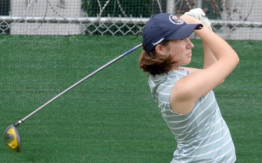 Sophomore Anna Hager is one of three Hager sisters who went unbeaten in Korea golf a season ago; she returns along with her junior sister Emily.