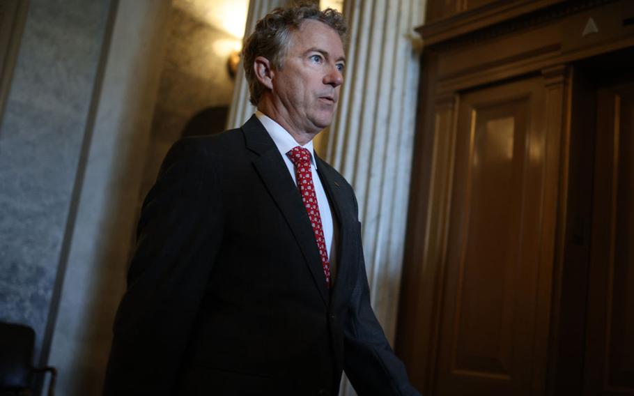 U.S. Sen. Rand Paul, R-Ky., departs from the Senate Chambers in the U.S. Capitol on July 21, 2021, in Washington, D.C. (Anna Moneymaker/Getty Images/TNS)