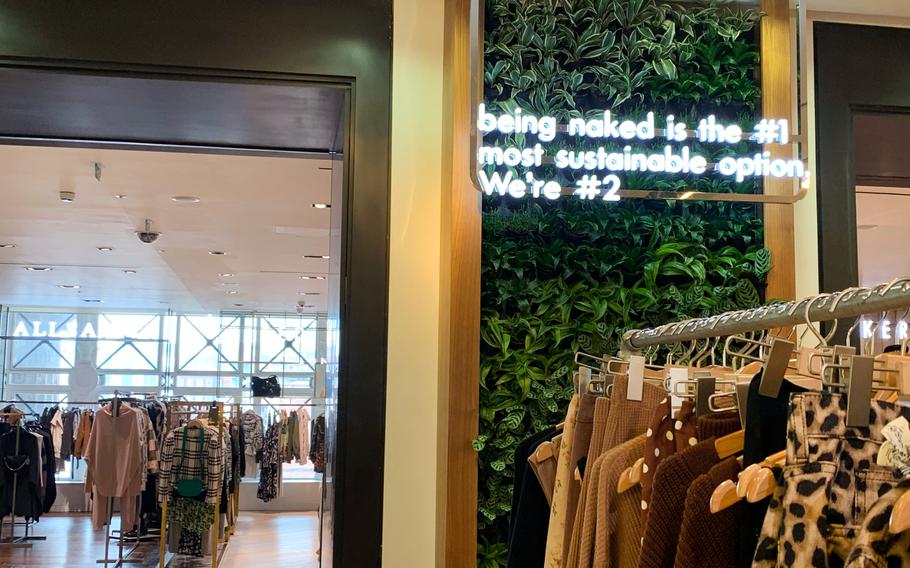 One of Selfridges’ slogans that promotes its pledge to make shopping more sustainable. 