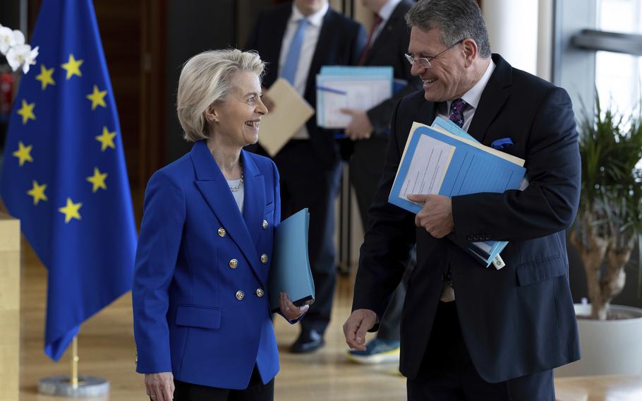 EU politicians talking.