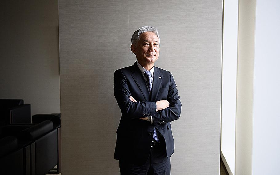 Toru Nozawa, chief executive officer of Nippon Paper Industries Co., at the company's headquarters in Tokyo on May 17, 2021. 