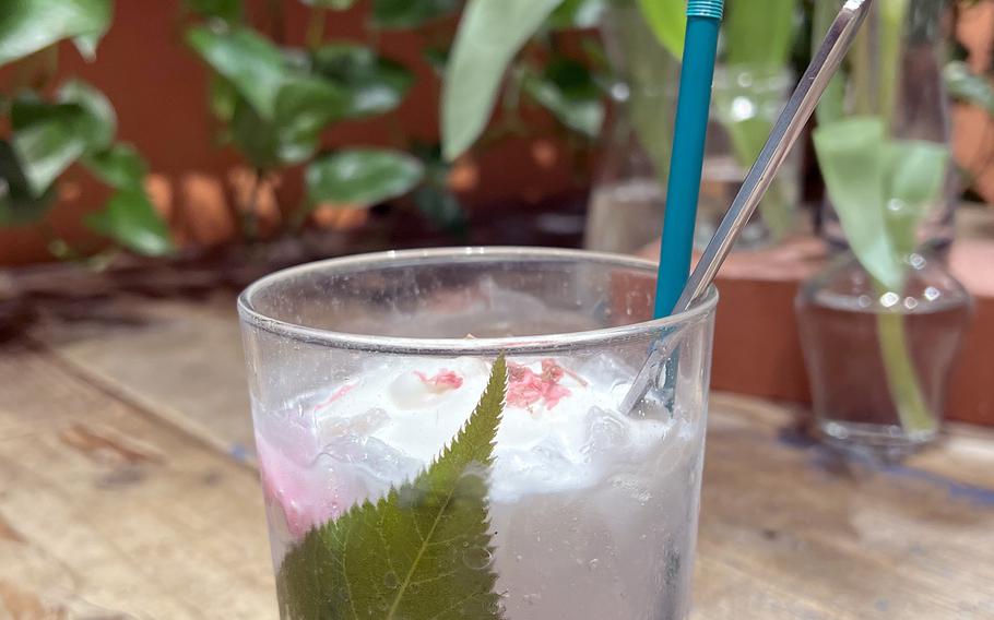 The sakura soda from Aoyama Flower Market Tea House location in Kichijoji, Tokyo. 