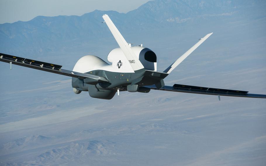 The U.S. Navy’s MQ-4C Triton has a reinforced airframe to protect against hail, bird strikes and high winds and allows the unmanned aircraft to pass through harsh maritime weather.