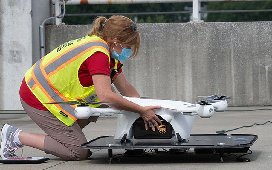 UPS is delivering COVID-19 vaccines by drone at the Atrium Health Wake Forest Baptist medical campus in Winston-Salem, N.C.