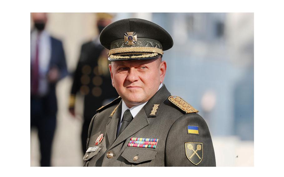 Commander-in-Chief of the Armed Forces of Ukraine Valeriy Zaluzhnyi waits before a meeting with U.S. defense officials in Kiev on Oct. 19, 2021. 