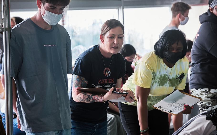 Students from Nile C. Kinnick High School and Yokosuka Middle School built and tested remotely operated vehicles that competed in an underwater obstacle course at Yokosuka Naval Base, Japan, Sunday, March 20, 2022.