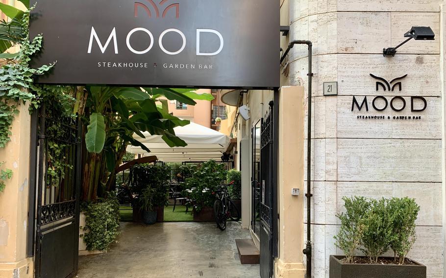 Mood Steakhouse and Garden Bar in Salerno, Italy offers steaks, charcuterie, pastas and other dishes in a trendy, upscale atmosphere reminiscent of a bistro. 