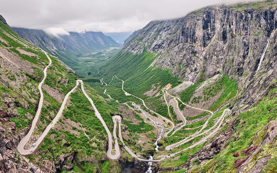 Norway's Trollstigen Mountain Road offers fantastic mountain scenery, and each of its 11 hairpin turns has its own name.