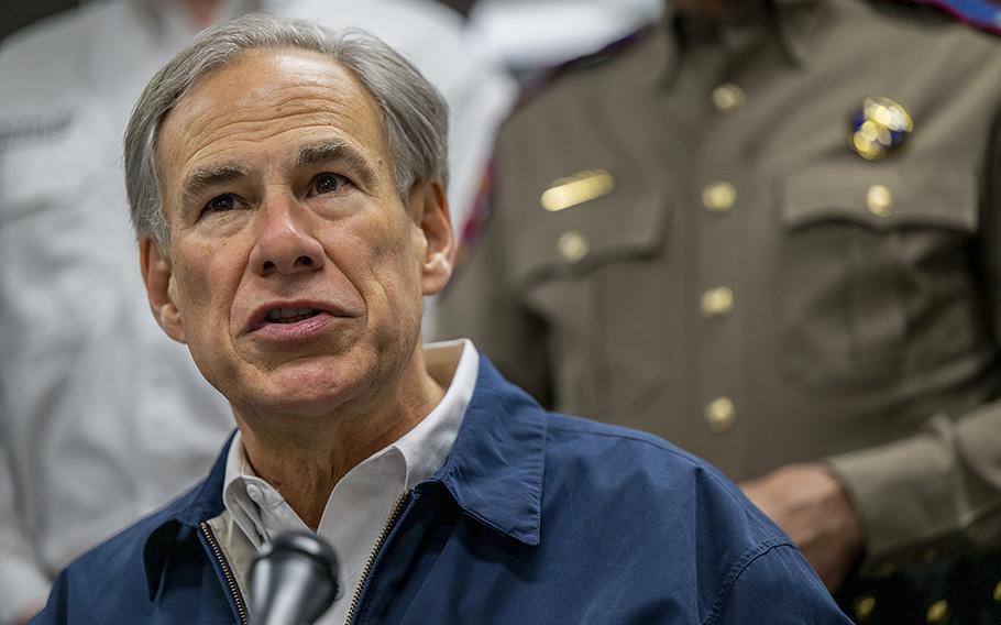 Texas Gov. Greg Abbott speaks during a briefing in Austin, Texas, on Jan. 31, 2023,