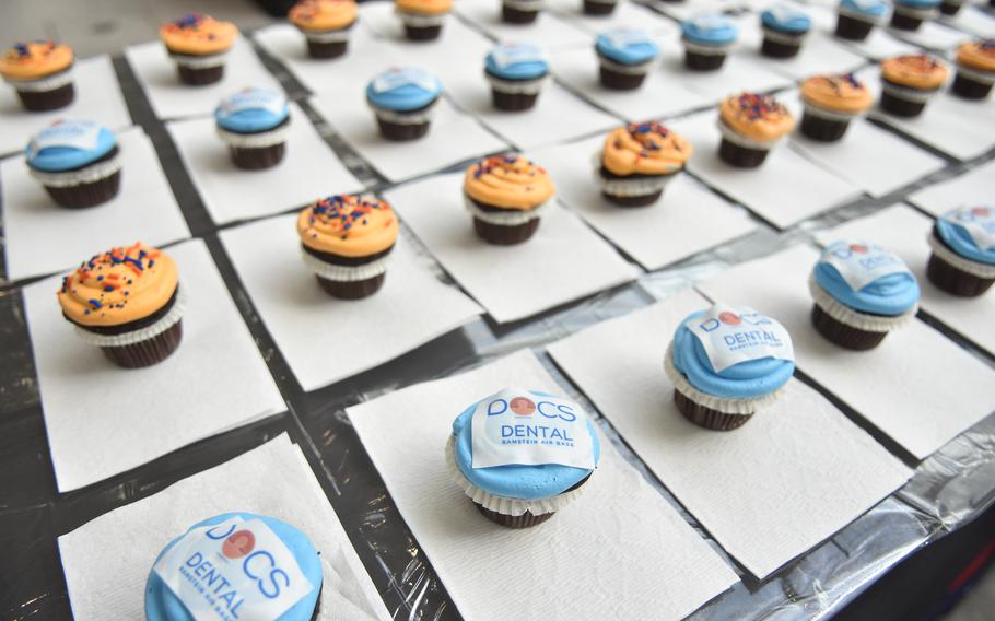 Cupcakes were served Oct. 2, 2023, to mark the grand opening of the Docs Dental clinic at Ramstein Air Base in Germany. Because the clinic is in the base exchange, it is also a concessionaire of the Army and Air Force Exchange Service.