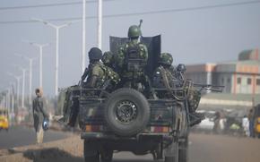 Troops in a truck.