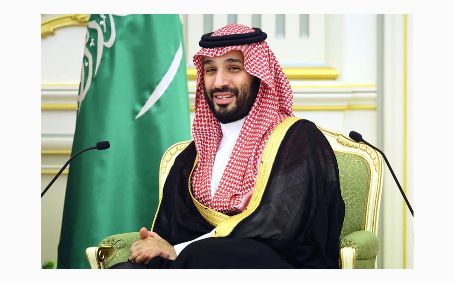 Saudi Crown Prince Mohammed bin Salman attends a meeting in Riyadh on Dec. 6, 2023. 
