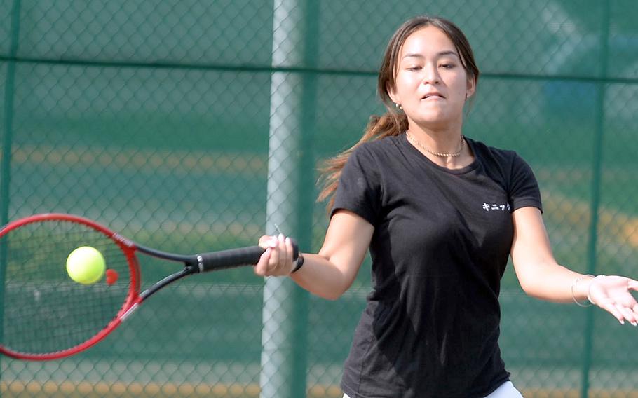 Senior Emily Paul is one of five players who could be the No. 1 girls seed on Nile C. Kinnick's tennis team.