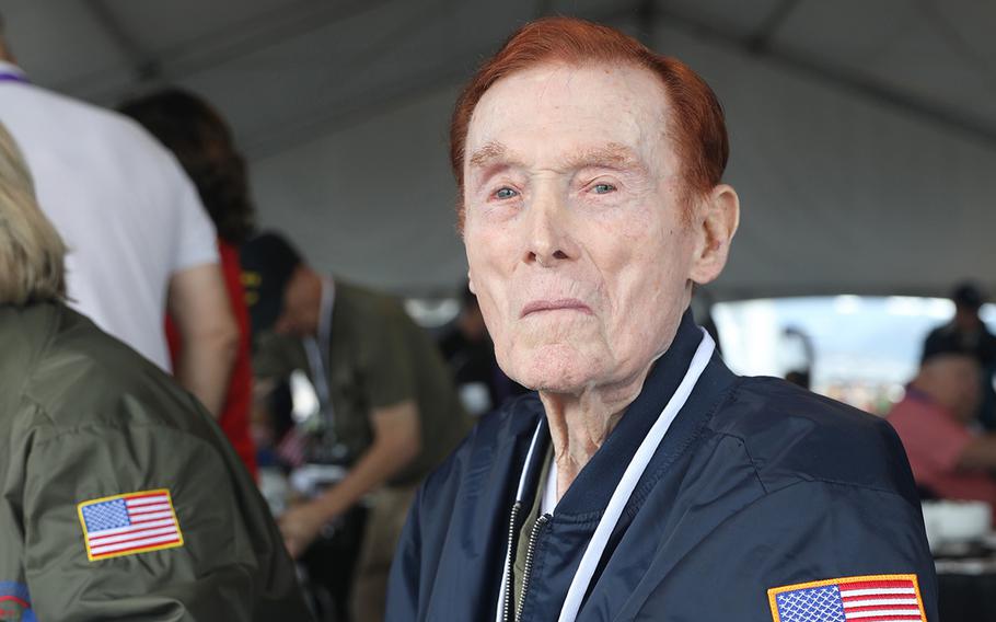 Pearl Harbor survivor Jack Holder attends a luncheon aboard the Battleship Missouri Memorial in Hawaii, Dec. 7, 2021.