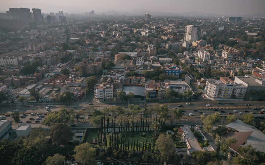 An aerial view of the U.S. National Cemetery in Mexico City.