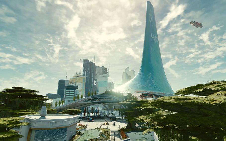 Starfield offers hundreds of planets with distinct, handcrafted stories within full-blown communities. The game contains many large cities and space stations with believable, busy crowds. 