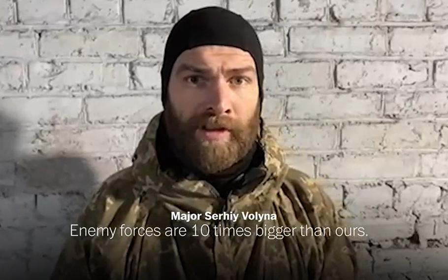 In a video sent to The Washington Post that he says could be the city’s “last message,” Maj. Serhiy Volyna on April 19 asked world leaders to help secure the safety of people leaving Mariupol.