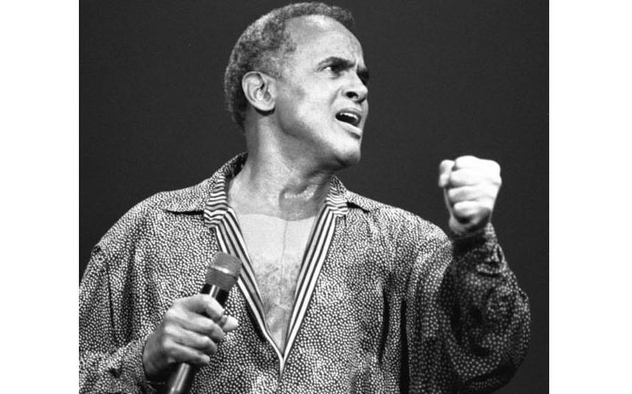 Harry Belafonte, in concert at the Festhalle in Frankfurt, Germany, in October, 1988.