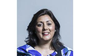 An official file portrait provided by Britain's Parliament of Conservative lawmaker Nusrat Ghani. Ghani, a former minister in Britain’s Conservative government says she was told that her Muslim faith was a reason she was fired. The claim has deepened the rifts roiling Prime Minister Boris Johnson’s governing party. (Chris McAndrew/UK Parliament via AP)