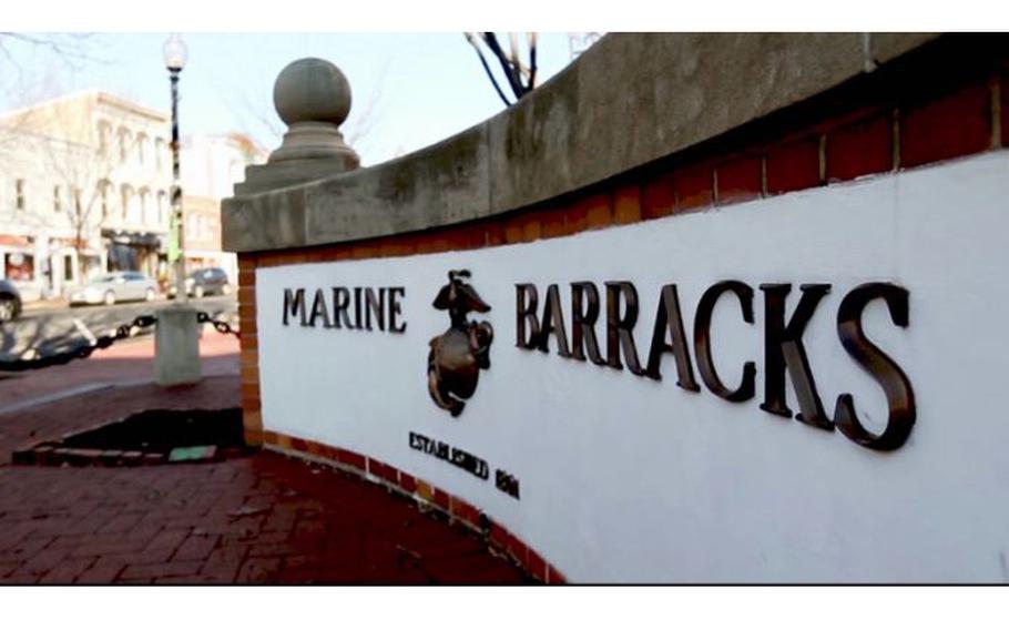 Two lance corporals assigned to the prestigious Marine Corps Barracks Washington are being investigated by the service for their roles in scrawling antisemitic and racial slurs on the walls of a dormitory at the University of Maryland.