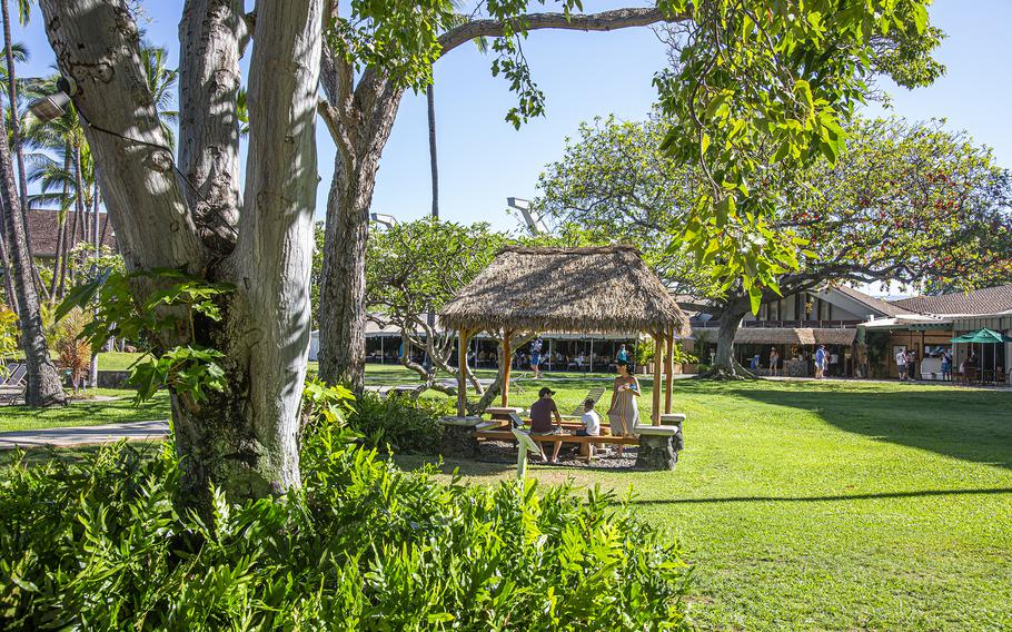 A peaceful scene at Kaʻanapali Beach Hotel on Maui. 