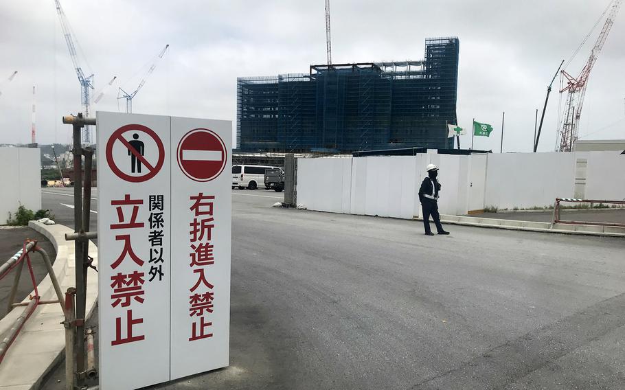 An unexploded shell from World War II's Battle of Okinawa was found in April 2023 at this construction site near Camp Foster. 
