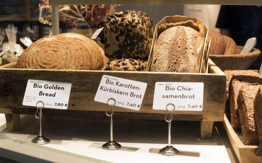 Gluten-free breads available at Isabella on Sept. 4, 2023, run the gamut from baguettes, brioches and rolls to loaves in a range of shapes and sizes.