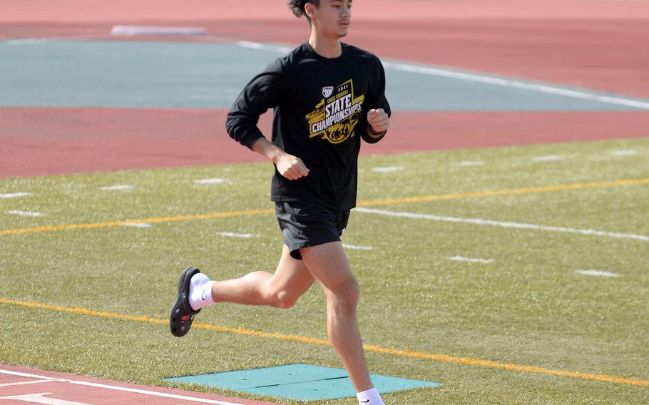 Tyler Gaines won Far East Division II virtual cross country individual race as a member of E.J. King two years ago as a freshman. He then spent last school year in Fort Myers, Fla., then returned to Japan for this season, only at Matthew C. Perry.