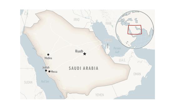 This is a locator map for Saudi Arabia with its capital, Riyadh. 