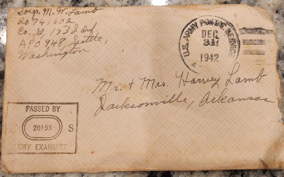 The envelope that Alvin Gauthier found along with several letters written during the Second World War. 
