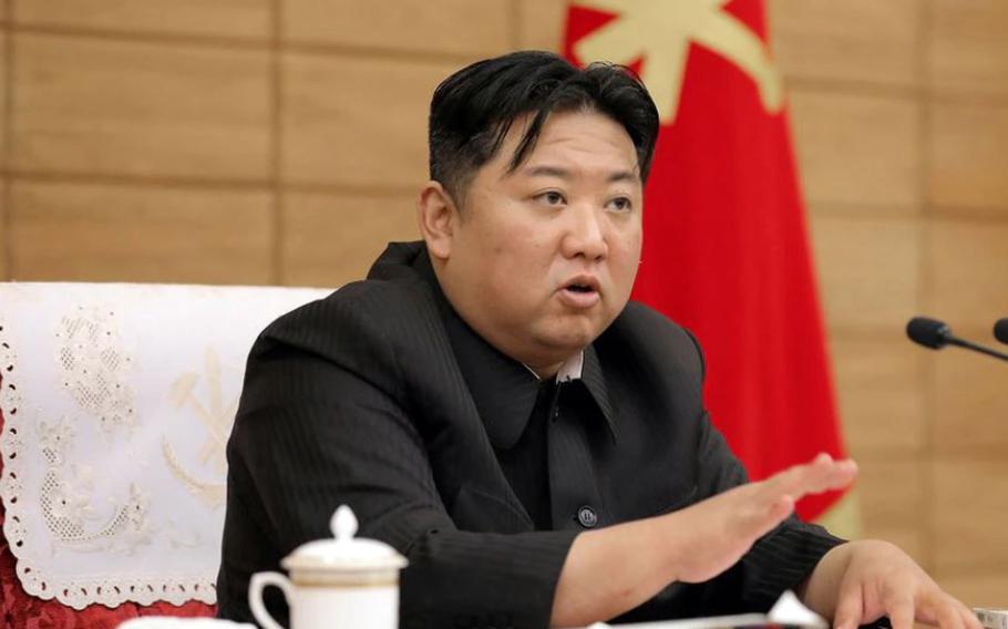 North Korean leader Kim Jong Un speaks in this undated image released by the state-run Korean Central News Agency.