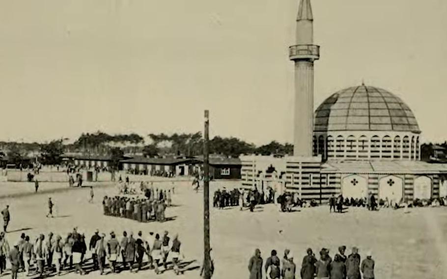 This screenshot from video shows the Halbmondlager Prisoner of War camp. Germany built the camp in 1915 as part of its new alliance with the Ottoman Empire during World War I.