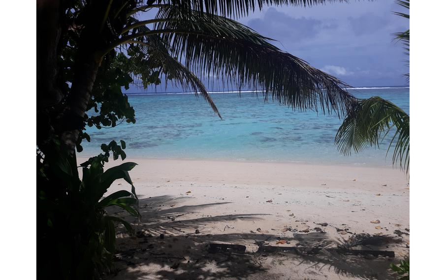 The south shoreline of Rarotonga, the largest of the Cook Islands, which detected its first case of coronavirus on Feb. 13, 2022.