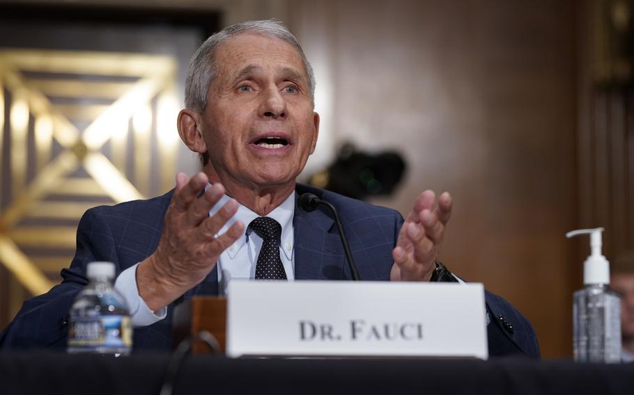 Top infectious disease expert Dr. Anthony Fauci responds to Sen. Rand Paul, R-Ky., as he testifies before the Senate Health, Education, Labor, and Pensions Committee, on Capitol Hill in Washington, July 20, 2021. 