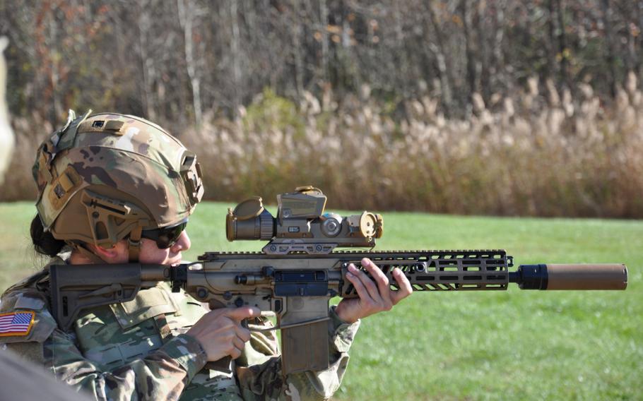 The Army announced Wednesday, Jan. 18, 2023, that its new rifle, seen here, will be named the M7 once soldiers are equipped with it. 