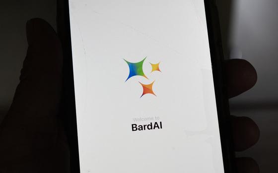 This illustration picture shows the logo of Google's AI (Artificial Intelligence) app BardAI (or ChatBot) on a smartphone screen in Oslo, on July 12, 2023. (Olivier Morin/AFP via Getty Images/TNS)