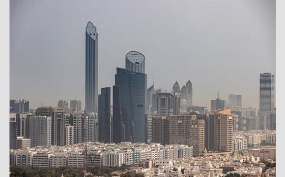 Residential and commercial skyscrapers are seen in Abu Dhabi, United Arab Emirates, on April 10, 2022.