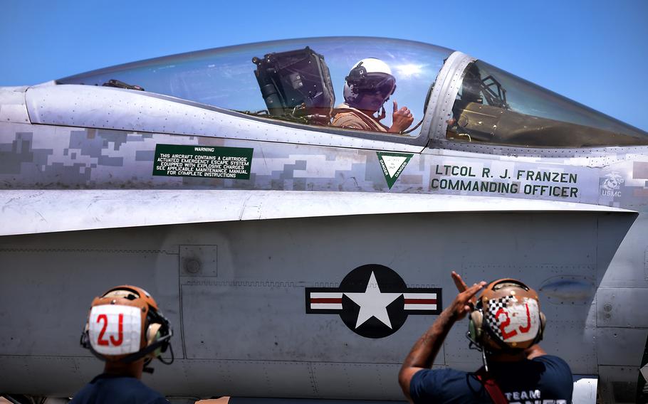 Marine Capt. Zach Mullins of Houston in August at Marine Corps Air Station Miramar in San Diego.