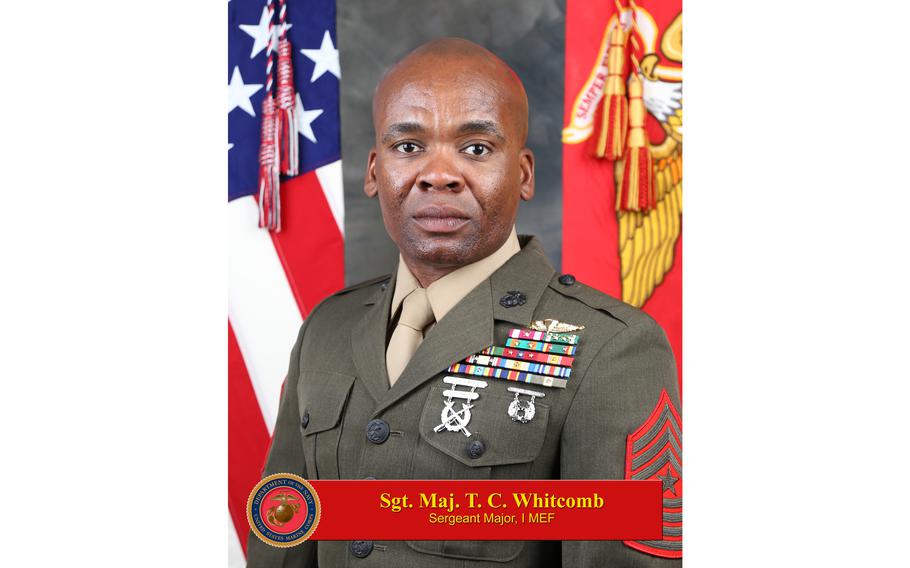 Sgt. Maj. Terrence Whitcomb, a 28-year Marine Corps veteran, was relieved of his duties as senior enlisted leader of the Camp Pendleton-based I Marine Expeditionary Force “due to loss of trust and confidence in his abilities to fulfill his assigned duties,” the Marines said in a statement.