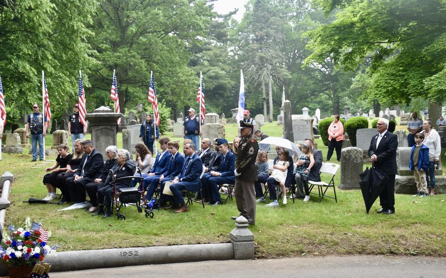 Service members gather at an interment ceremony