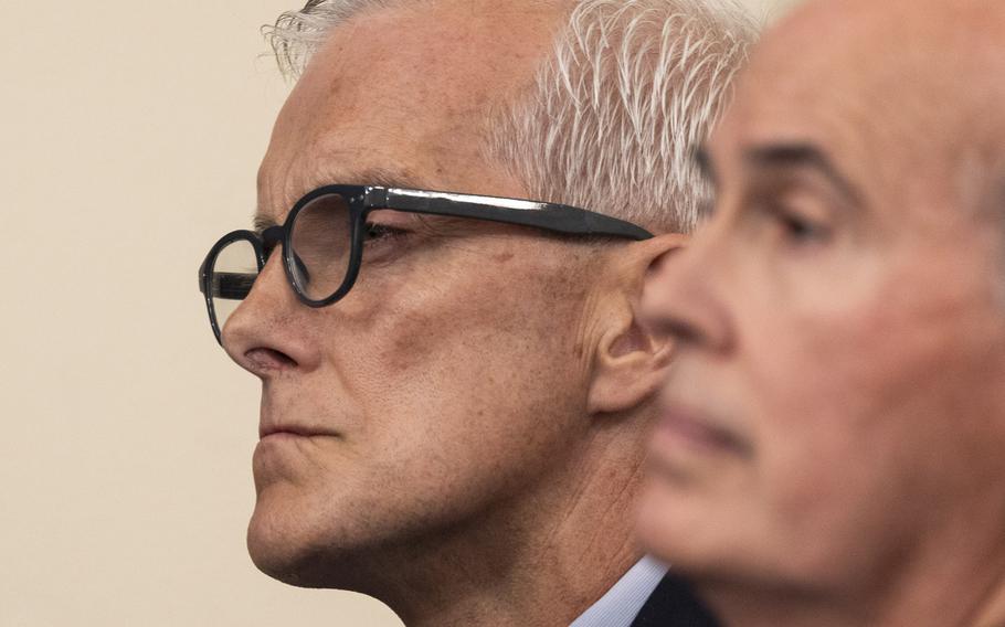Department of Veterans Affairs Secretary Denis McDonough, left, and VA Inspector General Michael Missal listen to opening statements during a House Veterans’ Affairs Committee hearing on June 4, 2024.