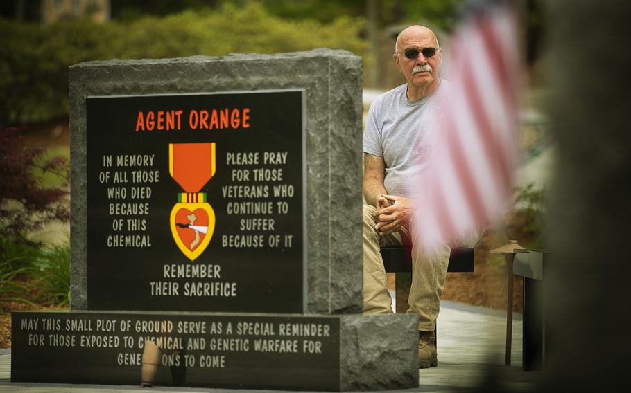 Vietnam veteran Gerry Wright has spearheaded the installation of an Agent Orange monument, funded entirely by donations, in the veterans park in his hometown.