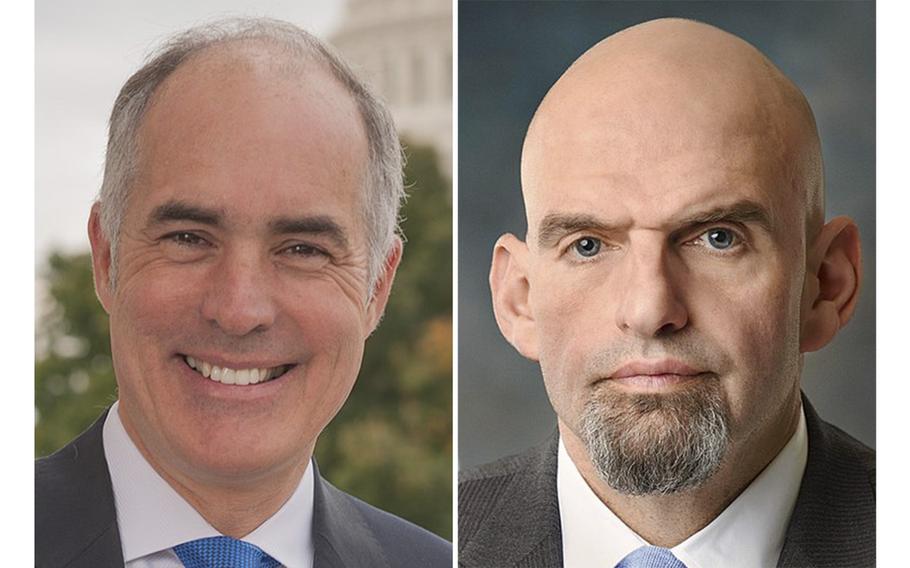 Sen. Bob Casey, left, and Sen. John Fetterman