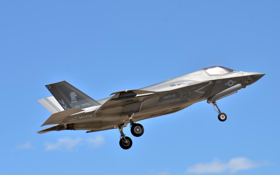 A Marine Corps F-35B Lightning II stealth fighter takes off from Royal Air Force Base Tindal in Australia’s Northern Territory, Thursday, Sept. 1, 2022. 