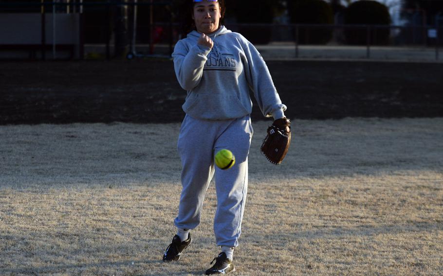 Junior Deborah McClendon will pitch for Zama‘s girls softball team featuring nine underclassmen.