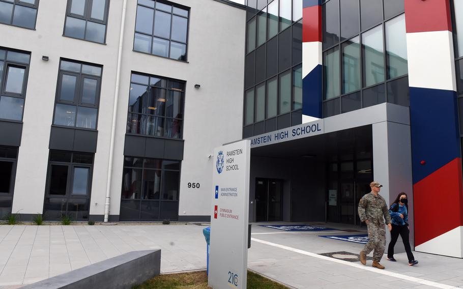 The new Ramstein High School cost $98.8 million and was built for about 1,100 students. A ceremony on Sept. 14, 2021, celebrated the school’s opening.