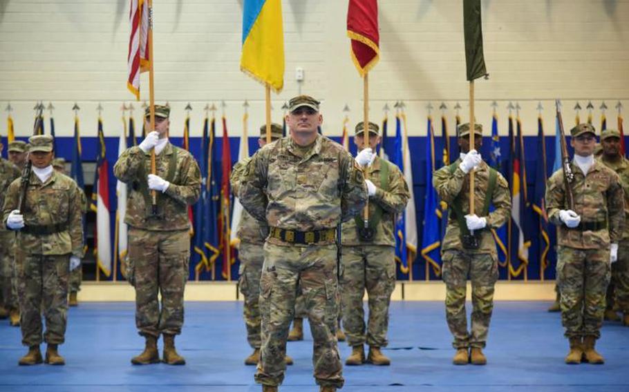 The 155th Armored Brigade Combat Team from the Mississippi Army National Guard took command of the Joint Multinational Training Group-Ukraine mission in Germany during a ceremony at Grafenwoehr on Jan. 5, 2024.. The soldiers replaced the 39th Infantry Brigade Combat Team from the Arkansas National Guard.